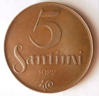 1922 Latvia 5 Santimi - Au - Scarce Coin - - Baltic Bin