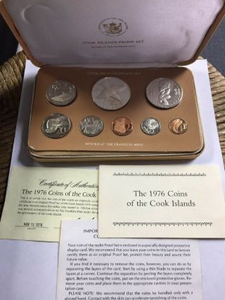 1976 Cook Islands - Silver Proof Set - 8 Coins - With