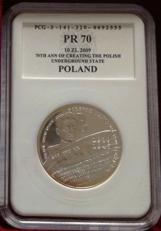 2009 Poland 10 Zl 70 Th Anniversary Of The Polish Underground State Silver Coin
