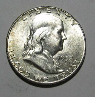1952 S Franklin Half Dollar - Au,  /bu - 14su - 3
