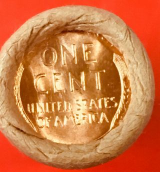 1947 - D / Bu Tails Wheat End Obw Bank Wrap Lincoln Weat Penny Roll