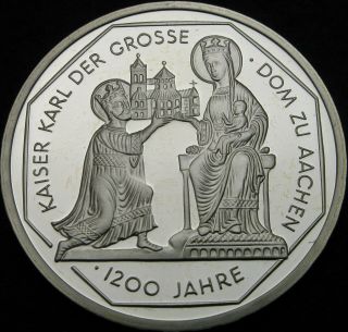 Germany 10 Mark 2000g Proof - Silver - Cathedral In Aachen - 1263 ¤