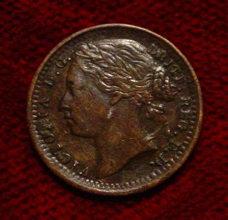 Scarce 1884 1/3 Farthing Old British Victorian Copper Detailed Coin