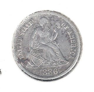 1886 - S Liberty Seated Dime