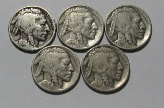 (2) 1936 (2) 1936 D 1936 S Buffalo Nickel - Mixed - 112su