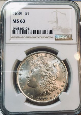 1889 Morgan $1 Silver Dollar Ngc Ms63 Pq Coin