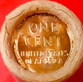 1911 - D / Bu Tails Wheat End Obw Bank Wrap Lincoln Weat Penny Roll