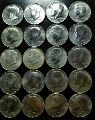 1968 - D Roll Of Kennedy Halves - 40 Silver - Circulated - $10 Face