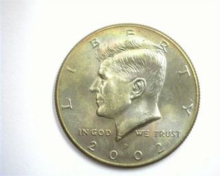 2002 - P Kennedy 50 Cents Exceptional Uncirculated,  Toned