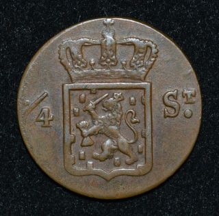 Sumatra,  Netherlands East Indies 1826 S 1/4 Stuiver Ef Xf Dutch Colonial Coin
