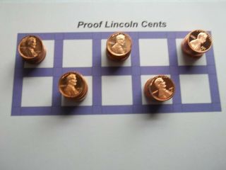1 Roll Of 50 " S " Proof Lincoln Cents 5 Dates 10 Coins Each (plcr1)