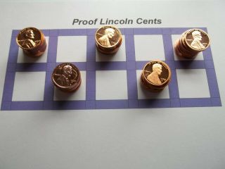 1 Roll Of 50 " S " Proof Lincoln Cents 5 Dates 10 Coins Each (plcr45)