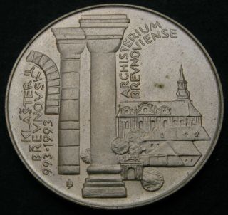 Czechoslovakia 100 Korun Nd (1993) - Silver - Brevnov Monastery - Aunc - 3215