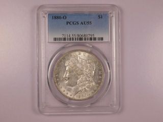1880 - O Pcgs Au55 $1 Morgan Dollar Certified Coin Ec1196