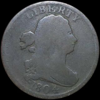 1804 Draped Bust Half Cent Nicely Circulated Philadelphia Rare Copper Cent Nr