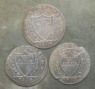 Vaud: 3 - 1 Batzen Coins 1805 - 1807 Km - 8 Switzerland