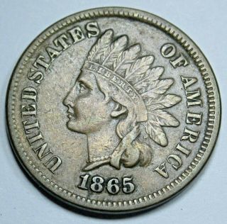 1865 Vf - Xf Us Indian Head Penny 1 Cent Antique U.  S.  Currency Money Coin