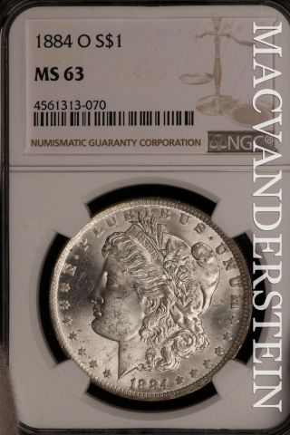 1884 - O Morgan Dollar - Ngc Ms 63 - Brilliant Uncirculated,  Slc33