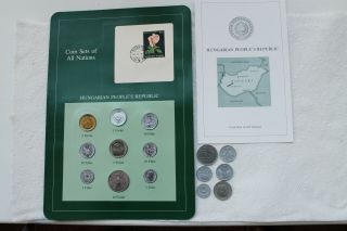 Hungary Coin Set,  Coins Of All Nations,  1978,  With Card,  6 Other Coins 1950 - 2001