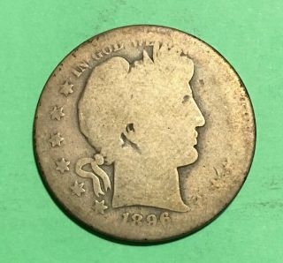 1896 - S Barber Half Dollar,  Key Date,  Well Worn
