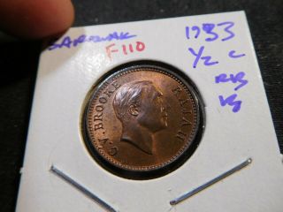 F110 Malaya Sarawak 1933 1/2 Cent Bu Red Brown