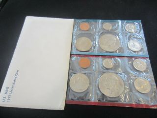 U S 1978 Unciruclated Coin Set 12 Coins