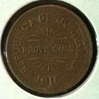 Guatemala Provisional 12 1/2 Centavo Km 230 Ch Brn Unc 1915