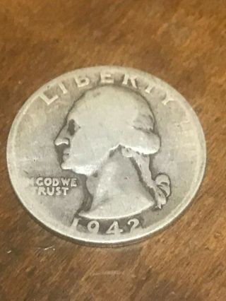 1942 D 25c Washington Silver Quarter Us Coin Average Circulated