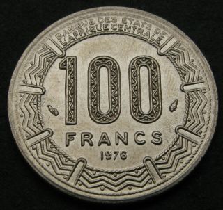Central African Republic 100 Francs 1976 (a) - Nickel - Aunc - 488