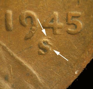 1945 - S Lincoln Cent With Rpm 005