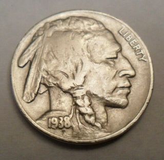 1938 D Indian Head " Buffalo " Nickel Good Or Better