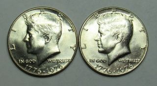 1976 P&d Kennedy Half Dollars In Bu