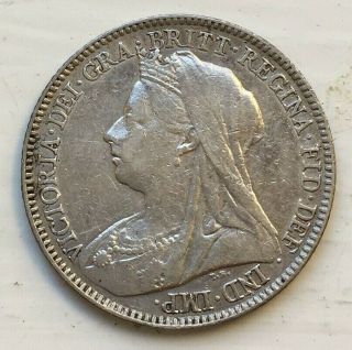 1895 Great Britain Sixpence 