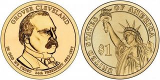 2012 - D Grover Cleveland (2nd.  Term) Presidential Dollar Coin