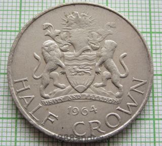 Error - Malawi 1964 Half 1/2 Crown,  Unc - Die Adjustment,  On Coat Of Arms