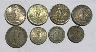Us Philippines Silver 20 C 1915s,  20 C 1944d 1945d - 4,  10c 1918s,  10c 1944 - 2