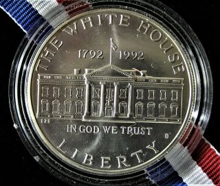 1992 - D $1 White House 200th Anniversary Uncirculated Silver Dollar W/ Box &