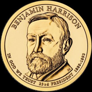 2012 P Benjamin Harrison Presidential Dollar " Brilliant Uncirculated " Us Coin