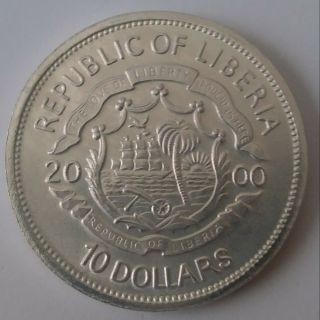 2000 Republic Of Liberia $10 Lucky Symbols Coin.