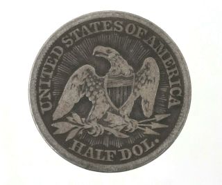 1853 W/ Arrows & Rays US Silver Seated Half Dollar Coin 2