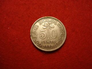 Ceylon 50 Cents 1895 F