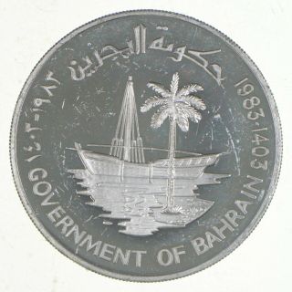Silver - World Coin - 1983 Bahrain 250 Fils - World Silver Coin 15 Grams 678