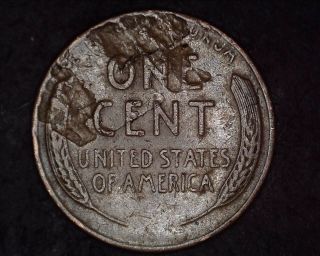 1944 Lincoln Wheat Penny - Large Reverse Defective Planchet Error 2