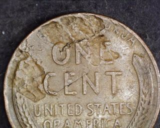 1944 Lincoln Wheat Penny - Large Reverse Defective Planchet Error 3
