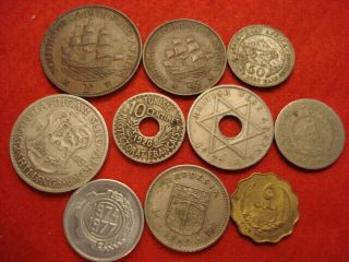 10 Africa Coins 1920 - 1977 (2 Silver)