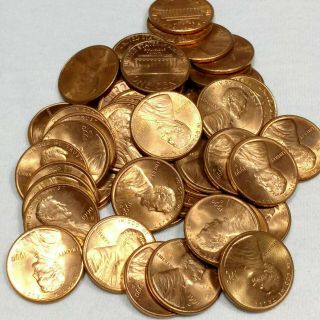 10 Rolls Of 1990 - D Lincoln Cent Rolls 500 Bright Red Uncirculated Coins