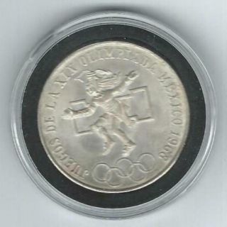 1968 Mexican Olympic 25 Pesos Silver Coin 0.  720 Plata Pura