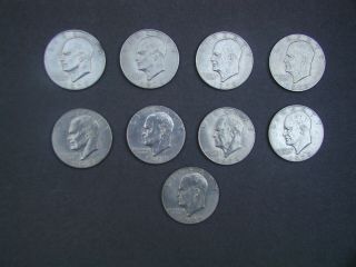 28 Eisenhower $1 Dollar Coins,  14 - 1971,  5 - 1974,  9 - 1978,  23 D ' s,  5 P ' s Circulated 3