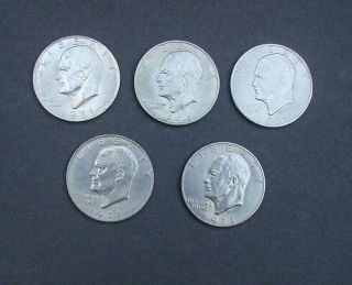 28 Eisenhower $1 Dollar Coins,  14 - 1971,  5 - 1974,  9 - 1978,  23 D ' s,  5 P ' s Circulated 5