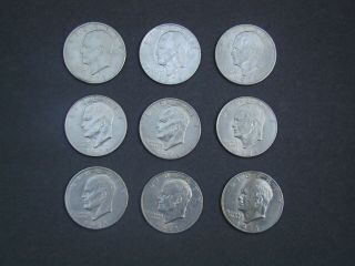 28 Eisenhower $1 Dollar Coins,  14 - 1971,  5 - 1974,  9 - 1978,  23 D ' s,  5 P ' s Circulated 7
